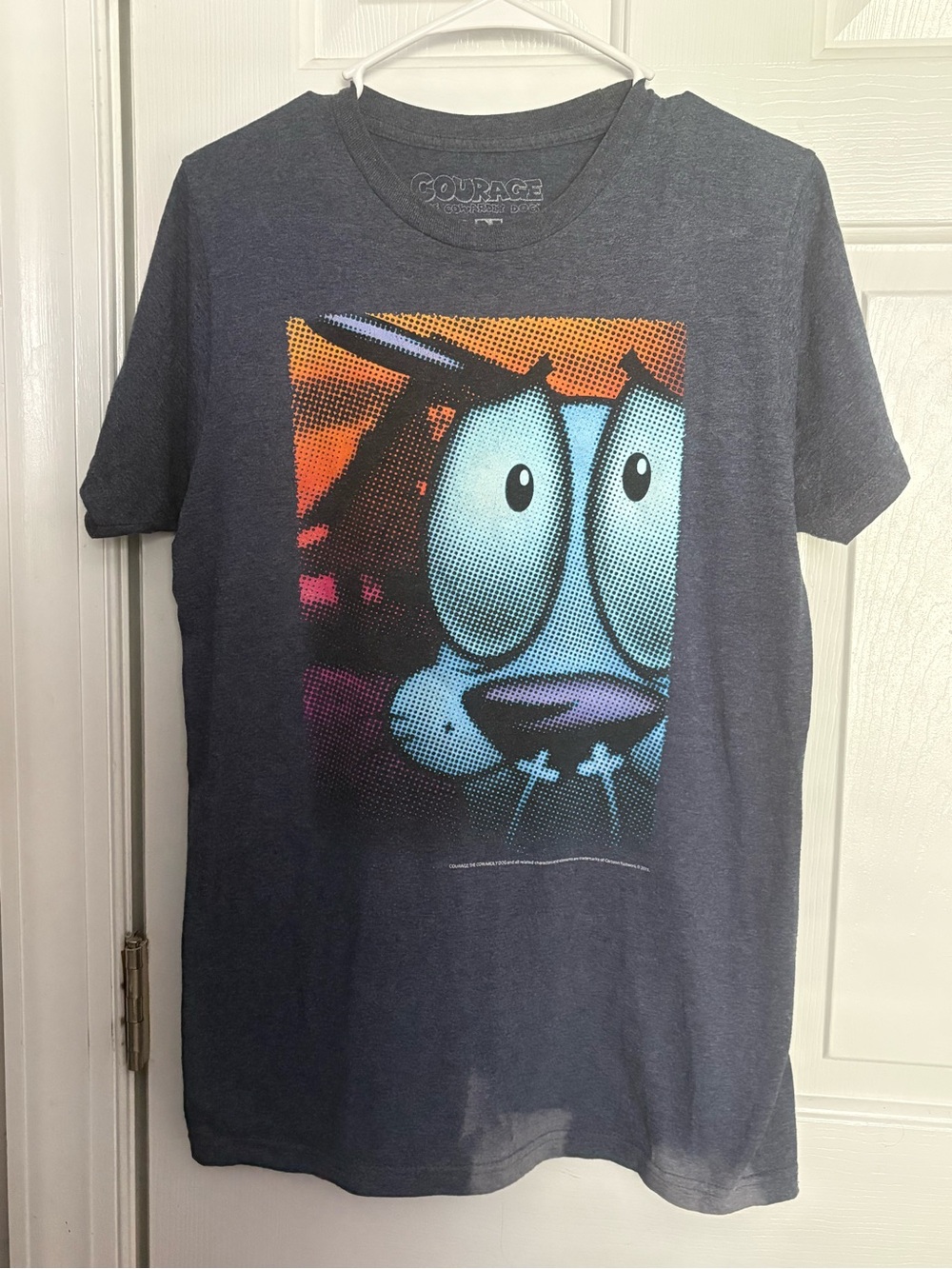 Cartoon Network Courage Graphic Tee in Navy with Cyan and Orange Print